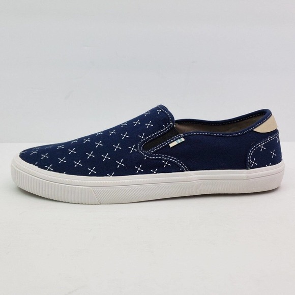Toms Baja Mens Size 9 Navy Bandana Blue Slip On Casual Loafer Shoes main image 9